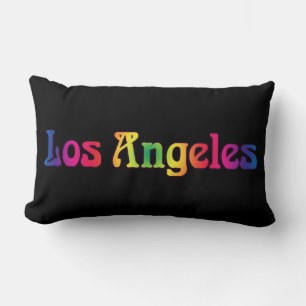 Retro Regenbogen-Kissen Los Angeless Lendenkissen