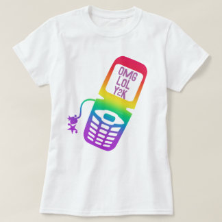 Retro-Regenbogen-Klapphandy-T-Shirt T-Shirt