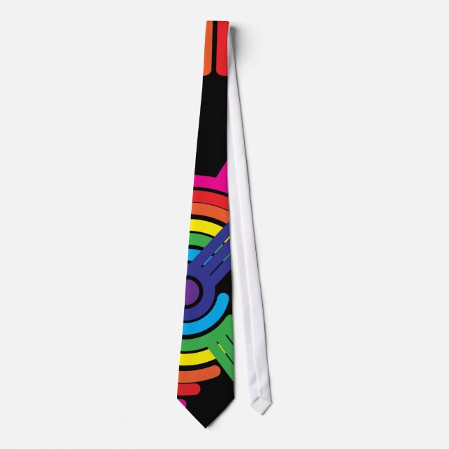 Retro Regenbogen Krawatte (Vorderseite)