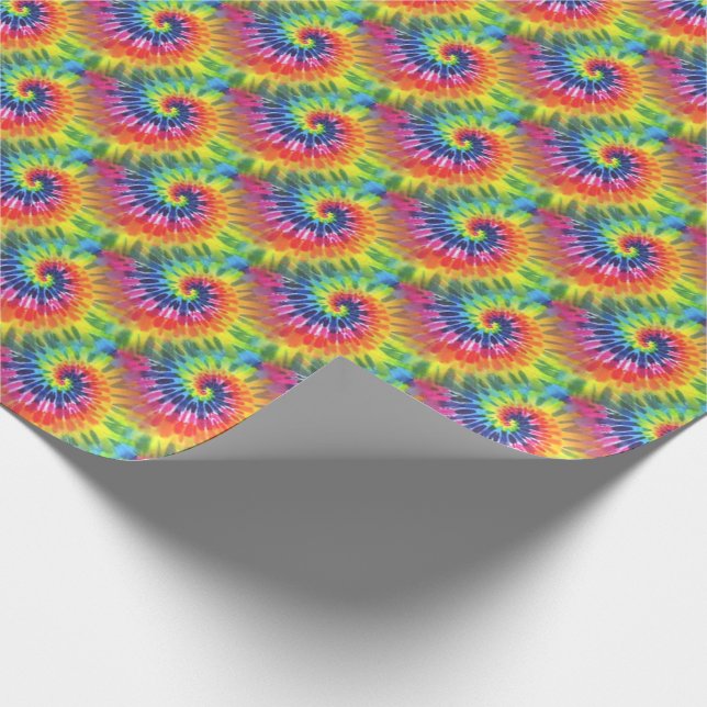 Retro Regenbogen-Krawatten-Muster Geschenkpapier (Ecke)