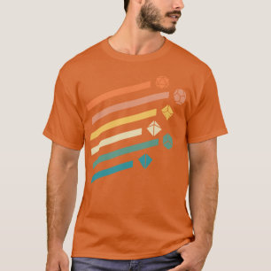 Retro-Regenbogen-Polyeder-Würfel-Set Farben Tischp T-Shirt