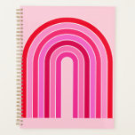 Retro-Regenbogen-Preppy-Rosa und Roter Pfeil Planer<br><div class="desc">Abstrakt Retro Regenbogen - rosa und rot.</div>