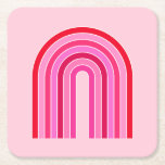Retro-Regenbogen-Preppy-Rosa und Roter Pfeil Rechteckiger Pappuntersetzer<br><div class="desc">Abstrakt Retro Regenbogen - rosa und rot.</div>