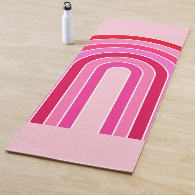 Retro-Regenbogen-Preppy-Rosa und Roter Pfeil Yogamatte (Beispiel)