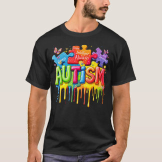 Retro-Regenbogen-Puzzleteil Autismus-Bewusstseinsm T-Shirt