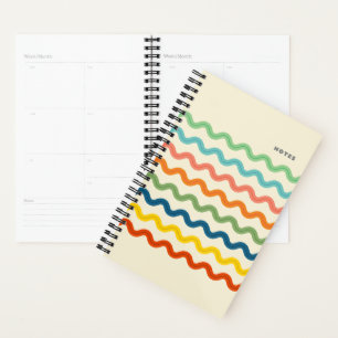 Retro-Regenbogen-Ric-Rac-Streifen mit individuelle Planer