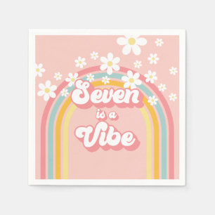 Retro Regenbogen Sieben ist eine Stimmung Groovy 7 Serviette