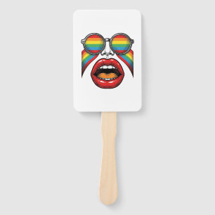Retro-Regenbogen-Sonnenbrille Lippen Gesicht Vekto Fächer