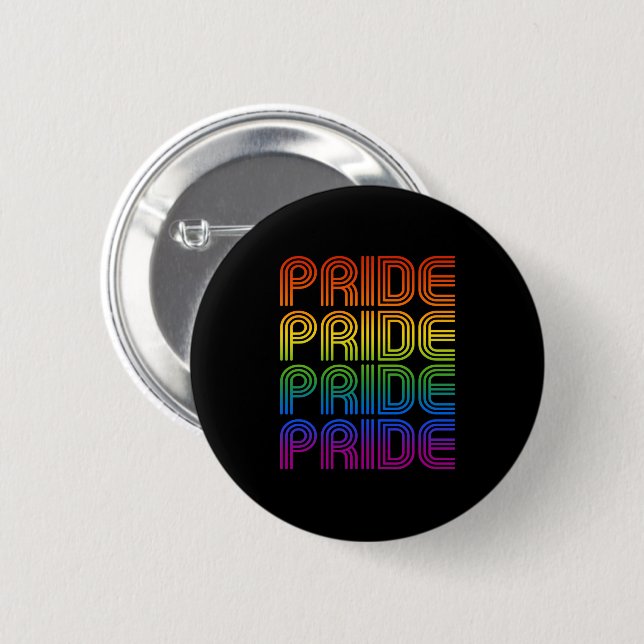 Retro Regenbogen Stolz Button (Vorne & Hinten)