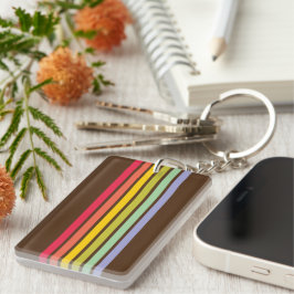 Retro-Regenbogen-Streifen braun Schlüsselanhänger