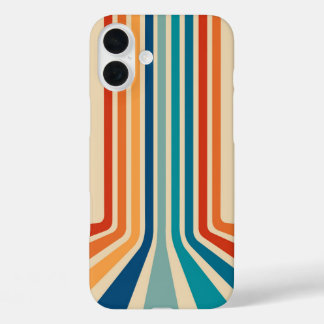 Retro-Regenbogen-Streifen-Handyhülle iPhone 16 Plus Hülle