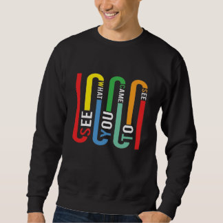 Retro-Regenbogen-Typografie-T-Shirt, schwarzes T-S Sweatshirt