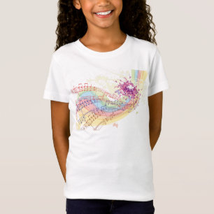 Retro-Regenbogen und Musiknoten T-Shirt