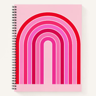 Retro-Regenbogen-Vorbereitung Pink und Roter Bogen Notizbuch