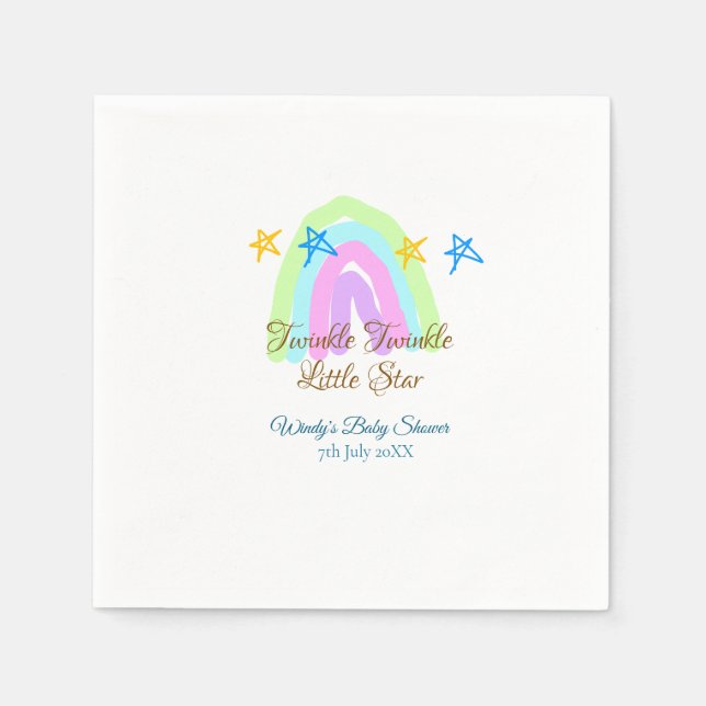 Retro Regenbogen winzige kleine Sterne Baby sh Serviette (Vorderseite)