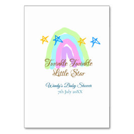 Retro Regenbogen winzige kleine Sterne Baby sh Tischnummer