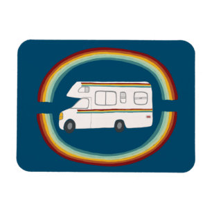Retro-Regenbogen-Wohnmobil Whimsical-Camping-Motor Magnet