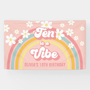 Retro Regenbogen Zehn ist eine Stimmung Groovy 10. Banner