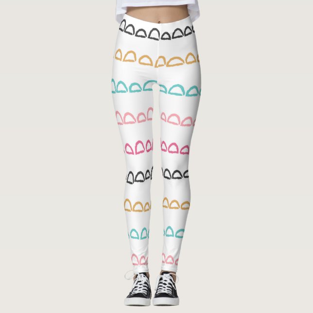 Retro-Regenbogenbogen Leggings (Vorderseite)