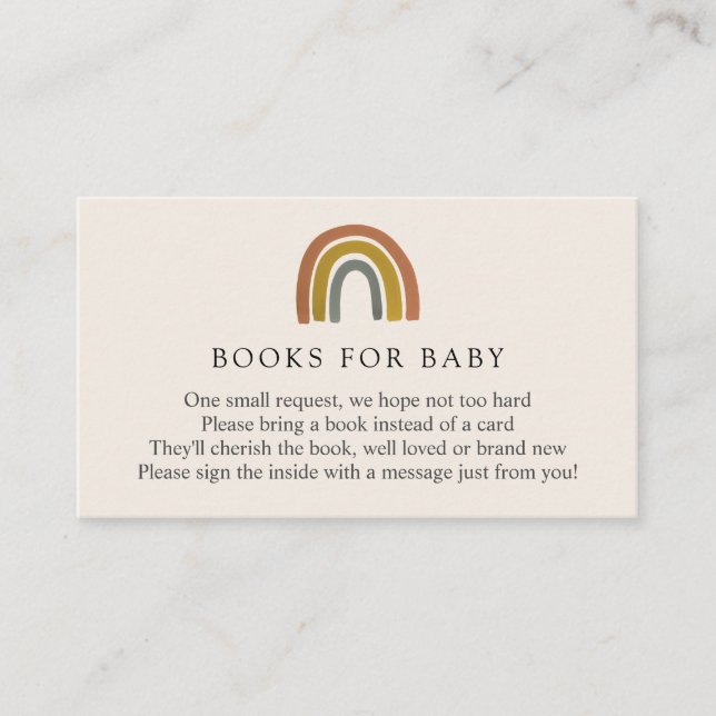 Retro-Regenbogenbücher für die Beipackkarte Begleitkarte (Vorderseite)