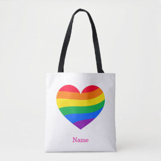 Retro Regenbogenherz - Süße farbenfrohe abstrakte Tasche