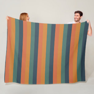 Retro Regenbogenstreifen-Fleecedecke Fleecedecke