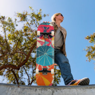 Retro-Regenschirm Pop-Art für regnerische Tage Skateboard