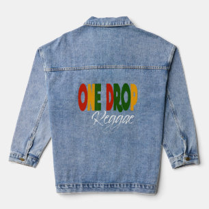 Retro Reggae Music One Drop Jamaica Roots & Cultur Jeansjacke
