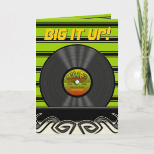 Retro-Reggae-Vinyl-Schallplatten-Personalisierte K Karte