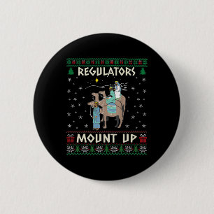 Retro Regulierer Mount Up Kamel Hässlicher Weihnac Button