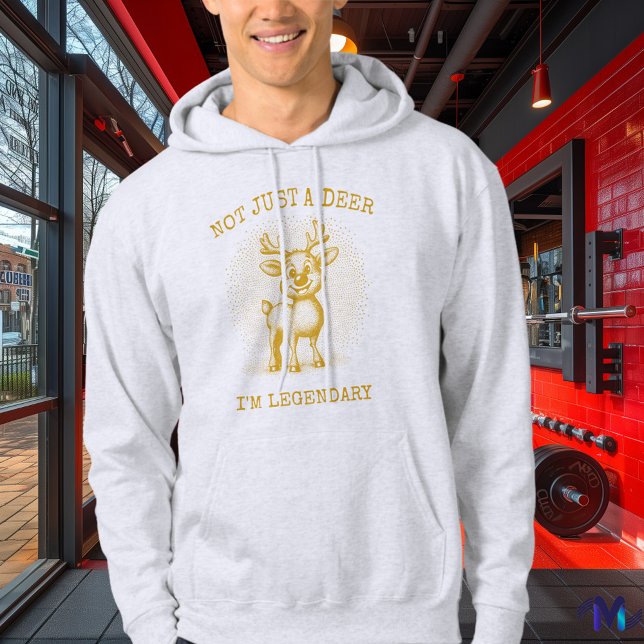 Retro Reindeer Hoodie - Vintager Halftone-Senf (Von Creator hochgeladen)