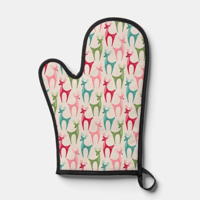Retro Reindeer ©studioxtine Ofenhandschuh (Vorderseite)