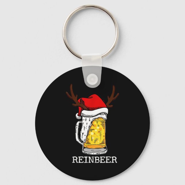 Retro Reindeer Winedeer Reinbeer Matching Couples  Schlüsselanhänger (Vorderseite)