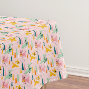 Retro Reindeer Wonderland Urlaubsmuster Tischdecke