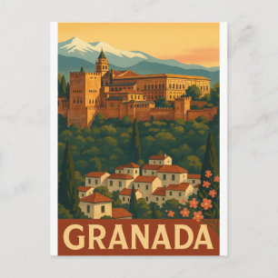 Retro-Reise 2025 – Granada, Spanien Postkarte