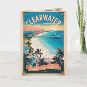 Retro-Reise Clearwater Florida Karte
