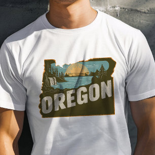 Retro-Reise-Ikon Oregon Grafik T-Shirt