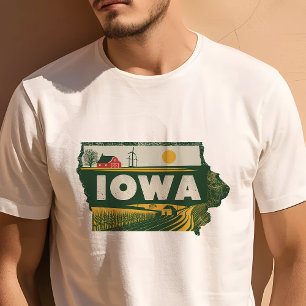 Retro-Reise-Ikone Iowa Grafik T-Shirt
