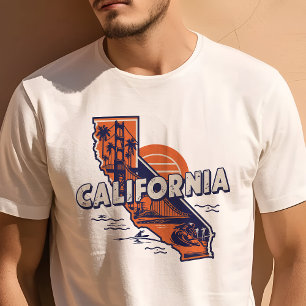 Retro-Reise-Ikonische Kalifornien-Grafik T-Shirt