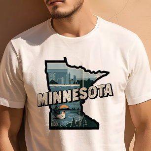 Retro-Reise-Ikonische Minnesota-Grafik T-Shirt