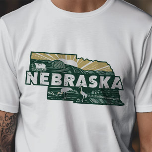 Retro-Reise-Ikonische Nebraska-Grafik T-Shirt