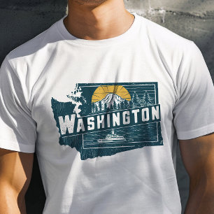 Retro Reise Ikonisches Washington Grafik T-Shirt