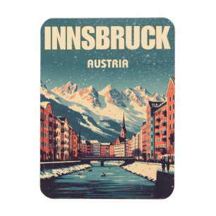 Retro Reise Innsbruck Tirol - Österreichische Alpe Magnet