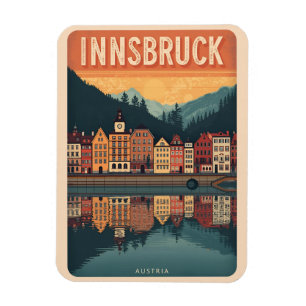Retro-Reise Innsbruck Tirol - österreichische Alpe Magnet