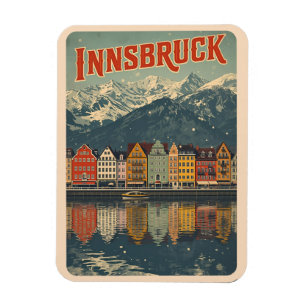 Retro-Reise Innsbruck Tirol - österreichische Alpe Magnet