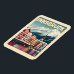 Retro Reise Innsbruck Tirol - Österreichische Alpe Magnet<br><div class="desc">"Innsbruck Skyline" "Österreichische Alpen" "Innsbrucker Reise" "Tirol,  Österreich" "Innsbruck Souvenirs" "Innsbrucker Berge" "Tiroler Kultur" "WintersportInnsbruck" "Innsbrucker Stadtbild" "Östersbrucker Landschaft"</div>