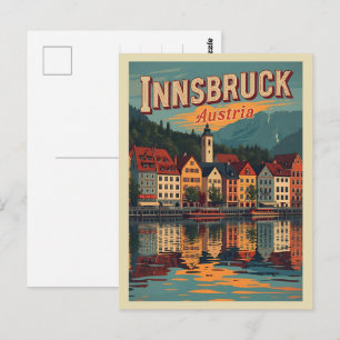 Retro-Reise Innsbruck Tirol - Österreichische Alpe Postkarte