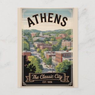 Retro-Reise nach Athens Georgia  Postkarte