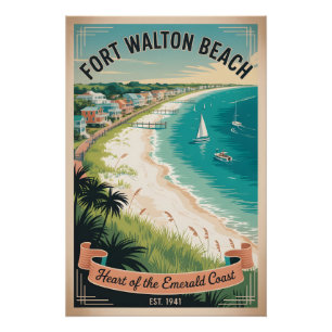 Retro-Reise nach Fort Walton Beach Florida Poster