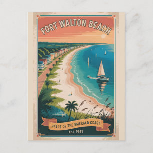 Retro-Reise nach Fort Walton Beach Florida Postkarte